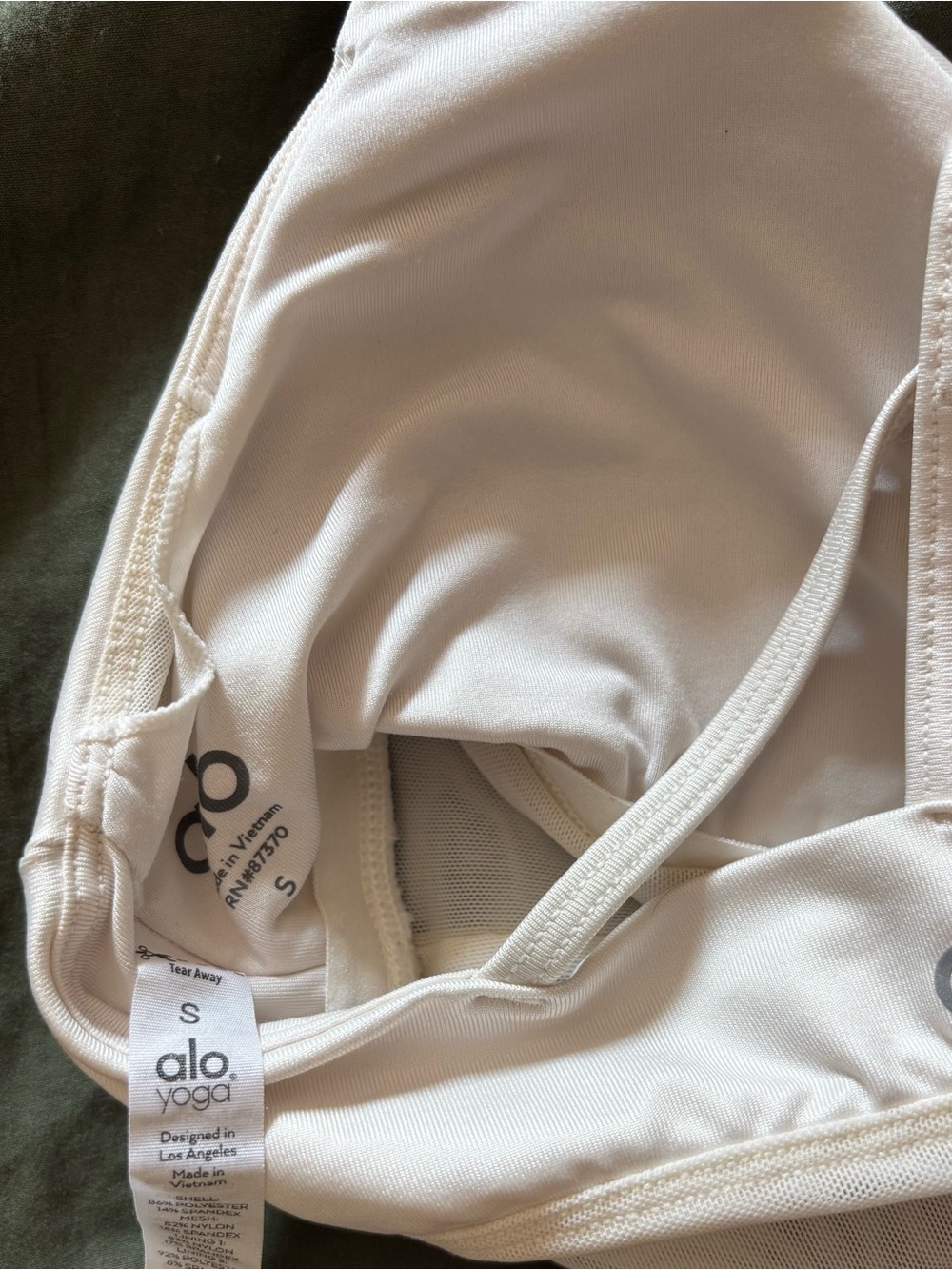ALO Yoga White Strappy Back Sports Bralette - Picture 3 of 3